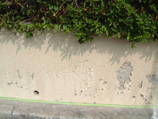 塗装が剥がれている塀